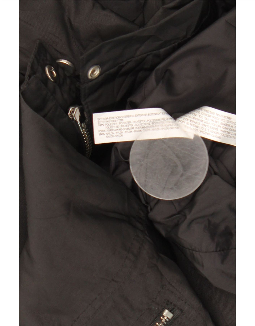 Giacca a vento con cappuccio da donna Massimo Dutti UK 14 poliestere nero medio
