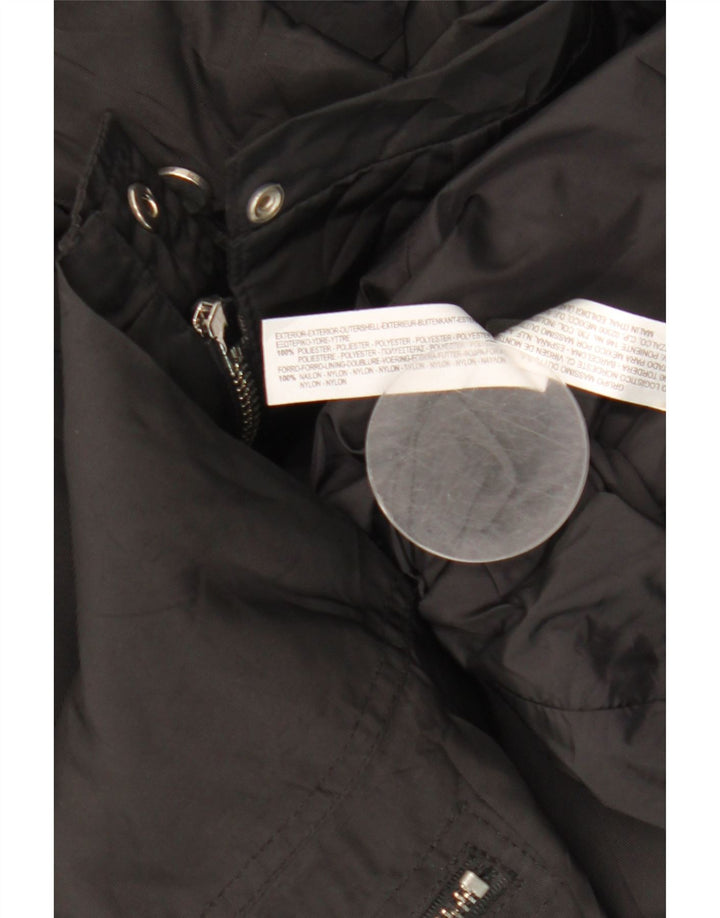 Giacca a vento con cappuccio da donna Massimo Dutti UK 14 poliestere nero medio