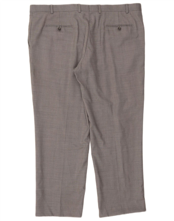 Pantaloni da abito affusolati da uomo Marks & Spencer W44 L31 lana grigia