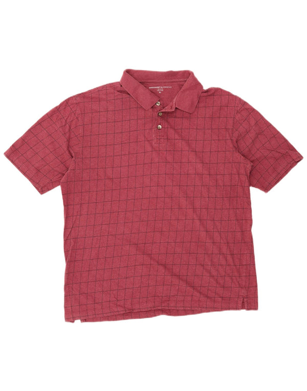 Polo da uomo Dockers XL in cotone a quadri marrone
