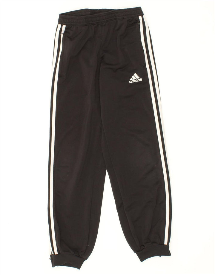 ADIDAS Boys Tracksuit Trousers Joggers 9-10 Years Black Polyester Vintage Adidas and Second-Hand Adidas from Messina Hembry 