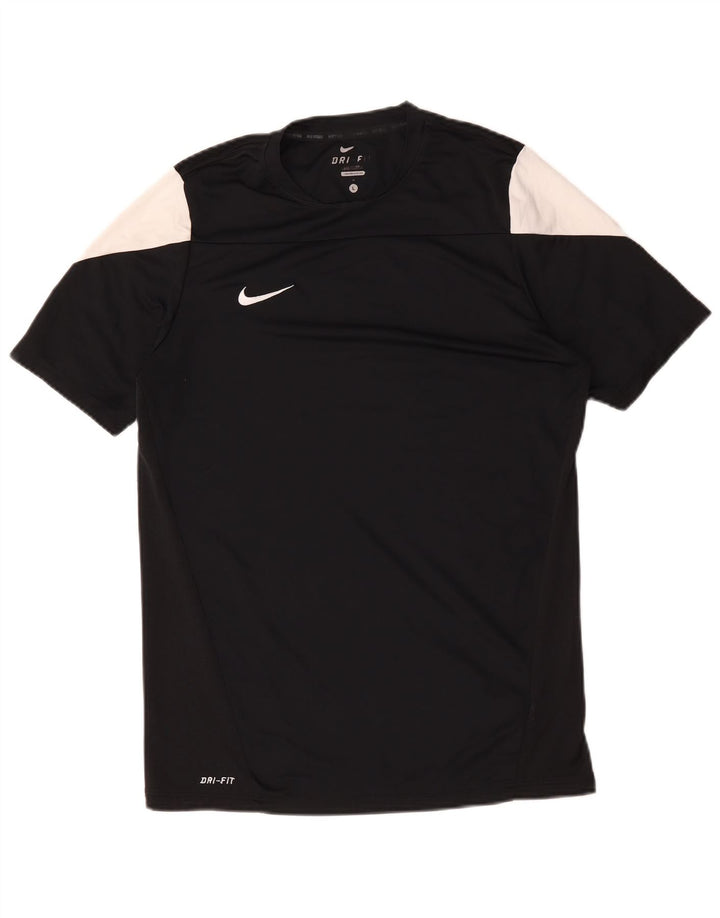 T-shirt Nike Dri Fit da uomo, grande, in poliestere color block nero