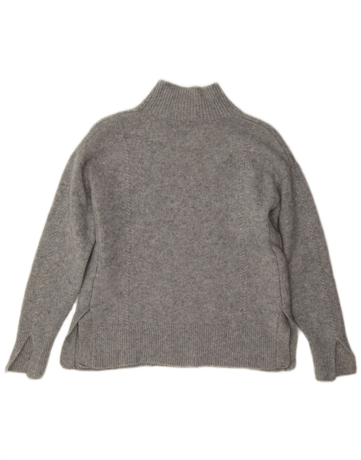 Gant maglione da donna con collo alto e maglione UK 6 XS in lana grigia