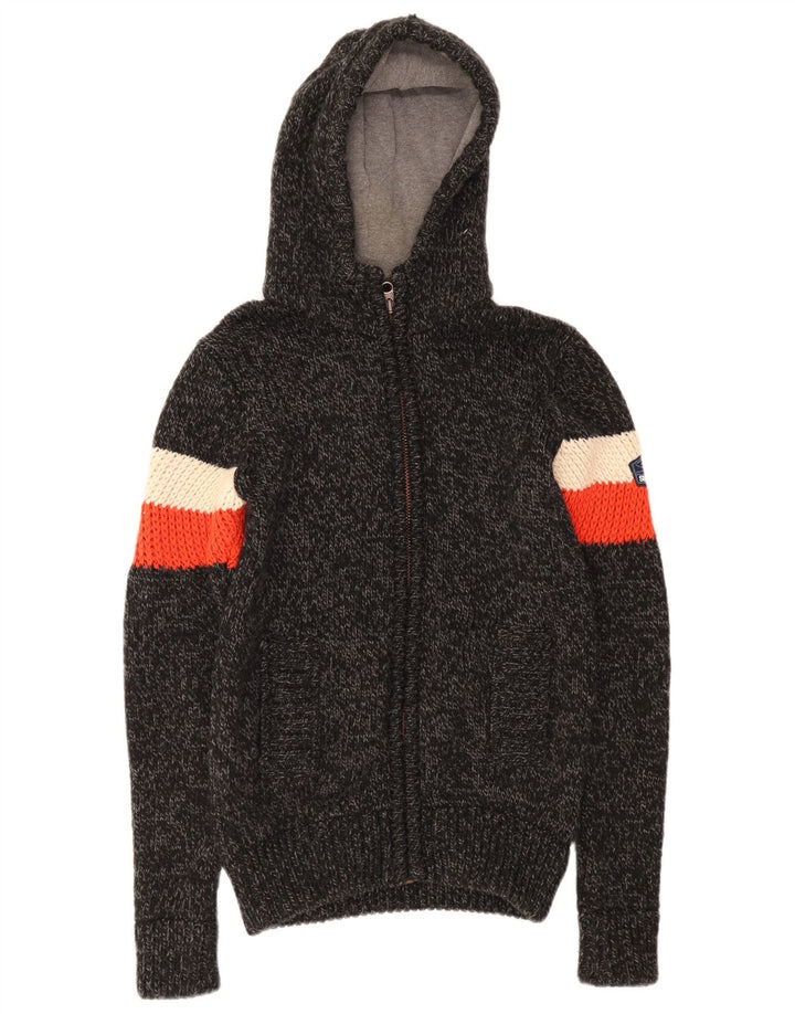 Maglione cardigan con cappuccio da uomo Superdry Acrilico color block nero medio