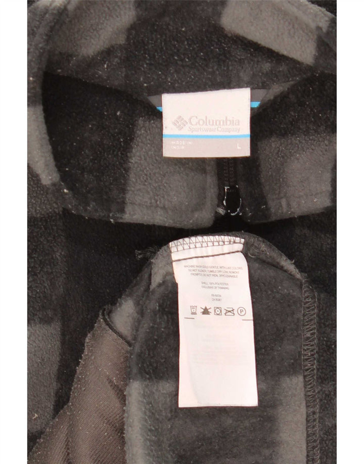 Giacca in pile da uomo Columbia UK 40 Large Grey Check Poliestere