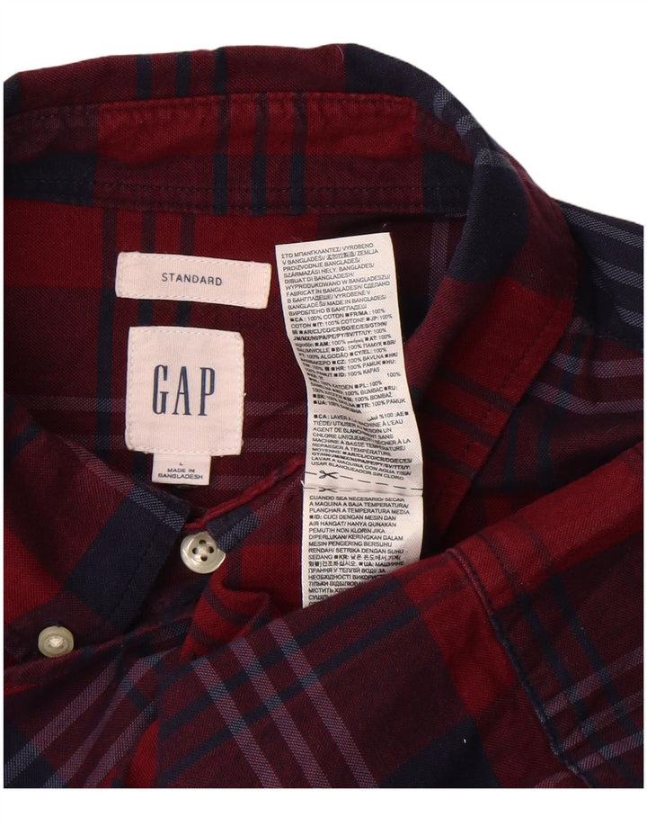 Gap Camicia da uomo in flanella dalla vestibilità standard, in cotone a quadri rossi grandi
