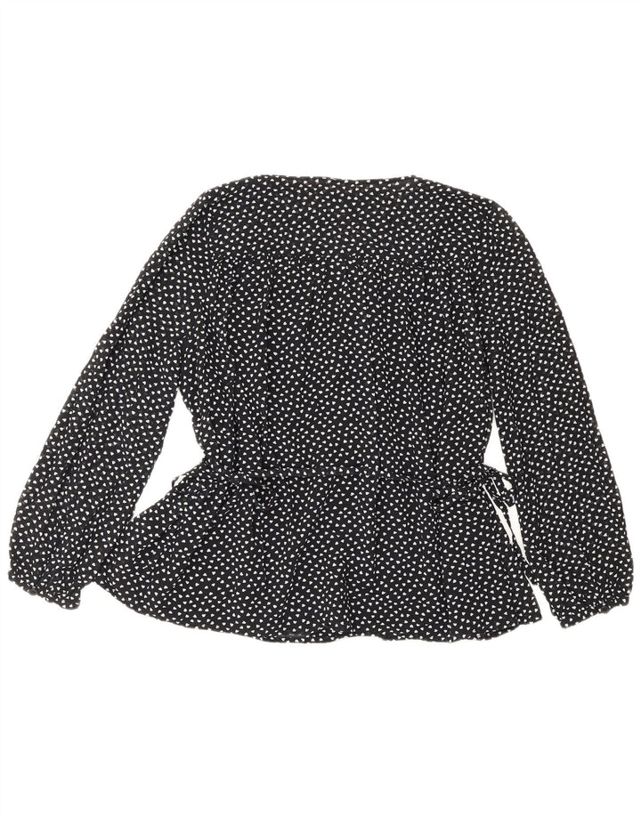 Camicetta da donna Whistles UK 10 Piccolo cuore in poliestere maculato nero
