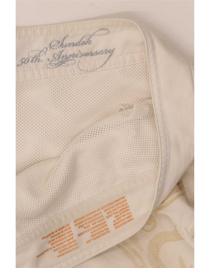 Pantaloncini da bagno grafici da uomo Sundek grandi poliestere floreale bianco