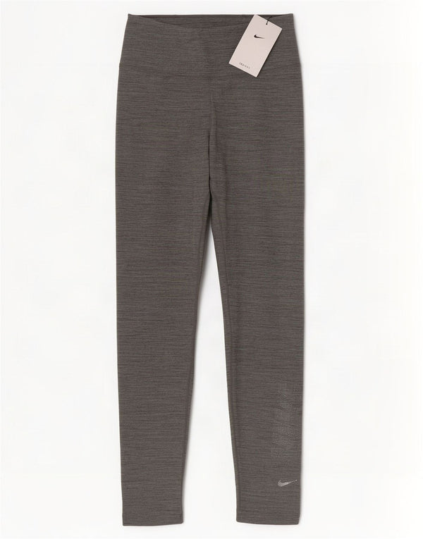 Leggings grafici Nike Dri Fit da donna UK 4 XS poliestere chiazzato grigio