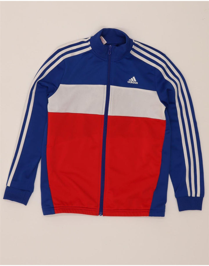 Giacca da tuta da ragazzo Adidas 11-12 anni in poliestere color block blu