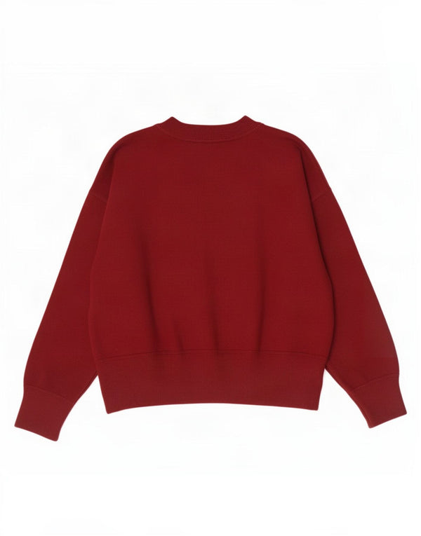 Zara Womens Sweatshirt Jumper UK 14 Medium Maroon Viscose