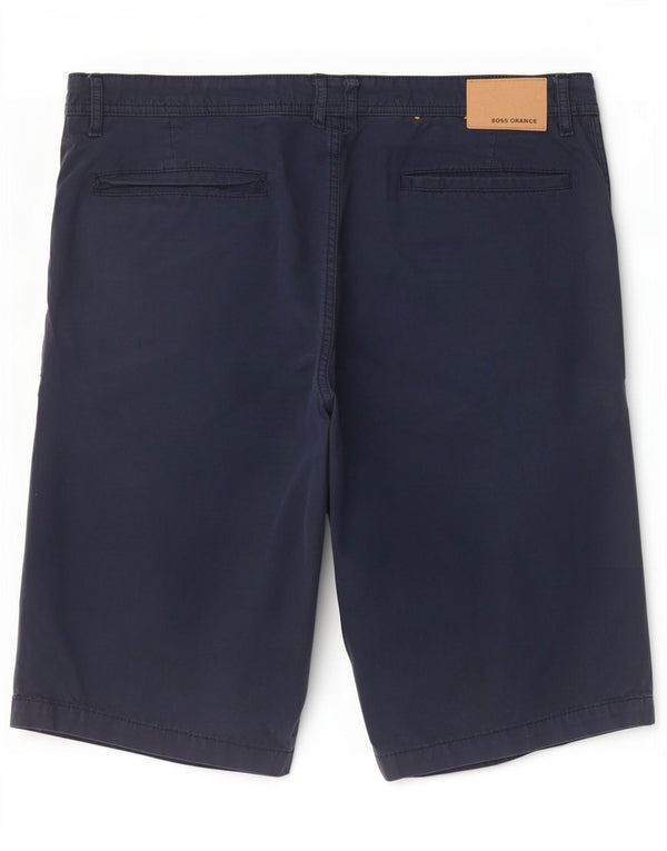 Pantaloncini chino da uomo Hugo Boss W36 grandi in cotone blu navy
