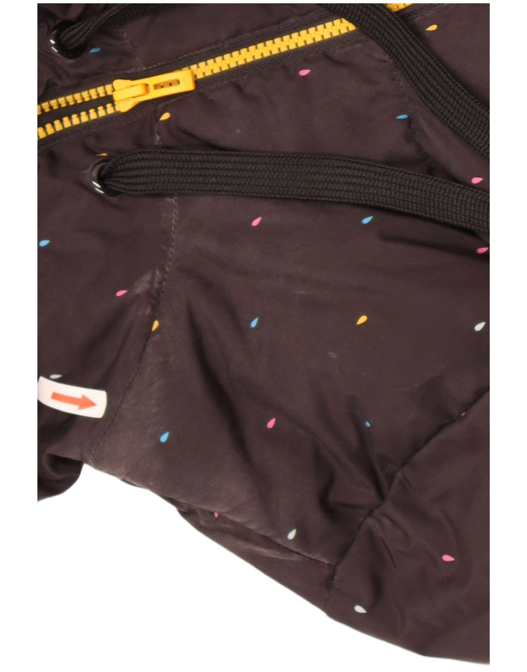 Giacca imbottita con cappuccio da donna Adidas UK 14 poliestere maculato nero medio