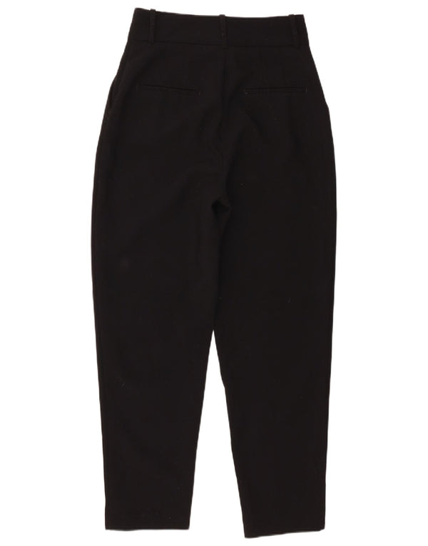 Pantaloni chino affusolati a vita alta da donna Zara piccoli W26 L26 poliestere nero