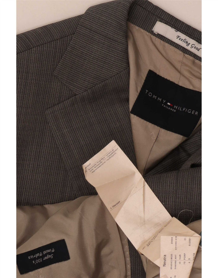 Giacca blazer a 2 bottoni da uomo Tommy Hilfiger IT 54 2XL Lana vergine grigia