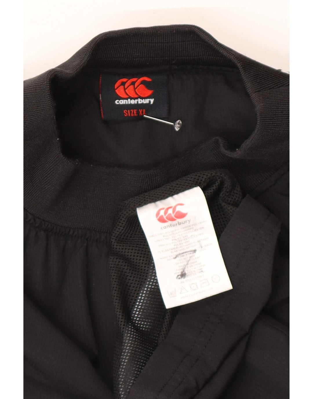 Canterbury - Tuta pullover da uomo, XL, in nylon nero