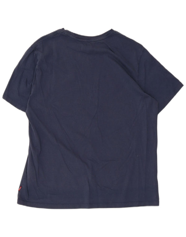 T-shirt grafica da donna Levi's Top UK 16 Large in cotone blu navy