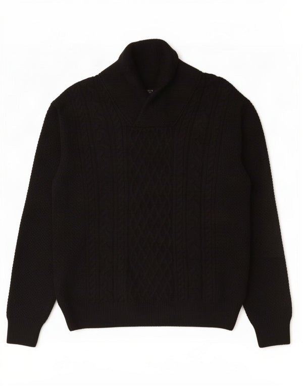 Maglione Zara da uomo con collo a scialle XL in acrilico blu navy