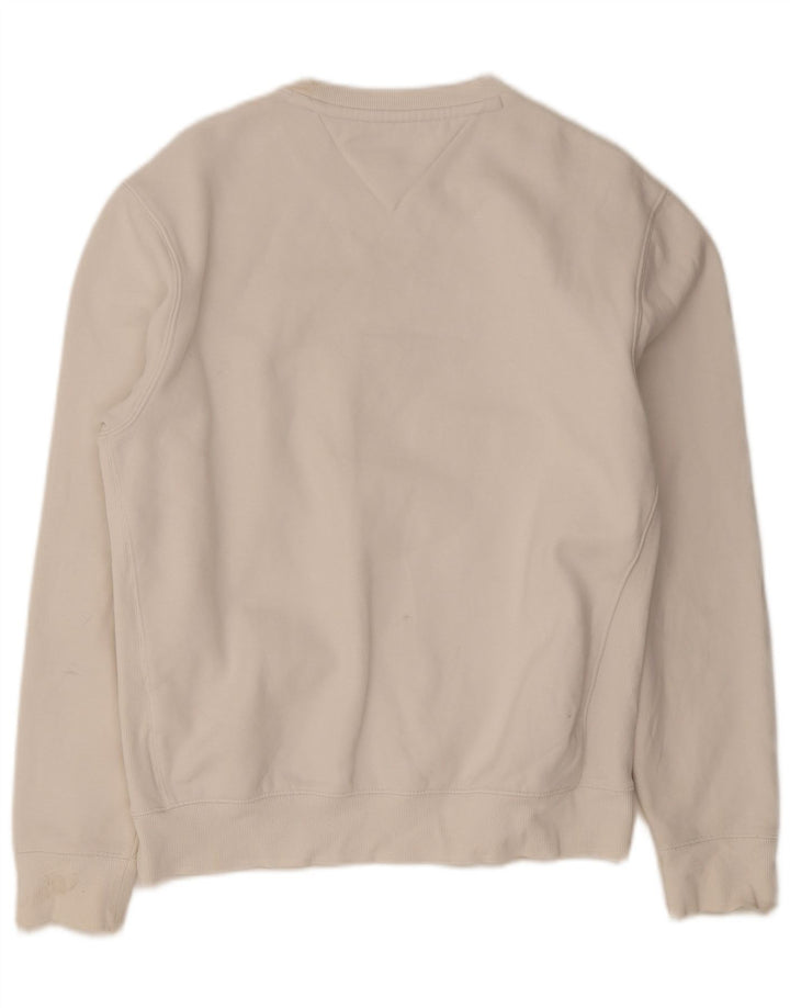 Tommy Hilfiger Felpa grafica da uomo Maglione piccolo cotone bianco