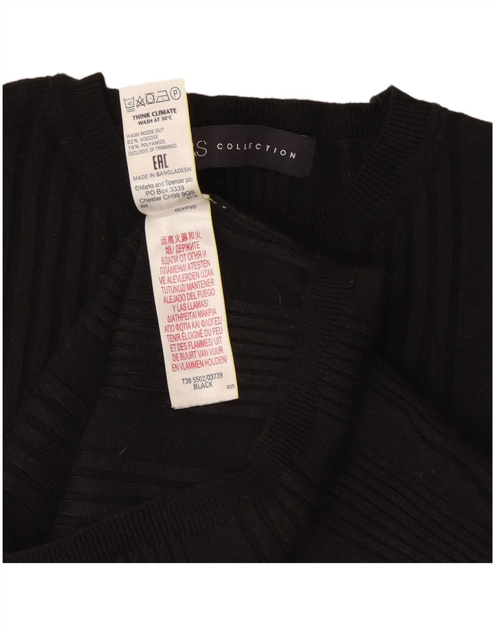 Maglione maglione girocollo corto da donna Marks & Spencer UK 10 piccolo nero