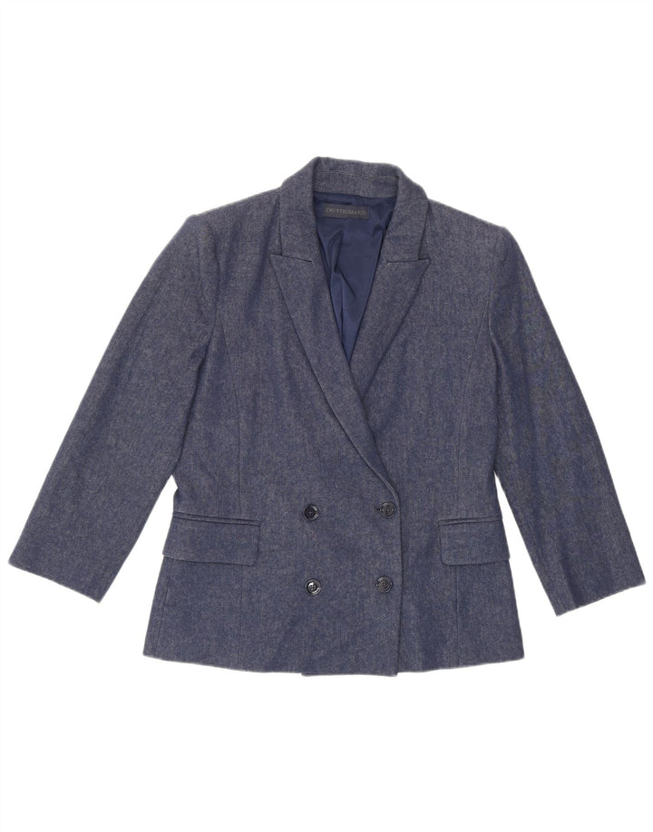 Giacca Blazer Doppiopetto Donna Trussardi Manica 3/4 IT 42 Blu Medio