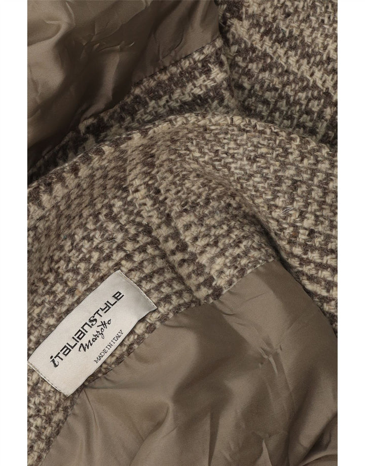 Soprabito oversize da donna vintage UK 16 grande motivo a quadri grigi