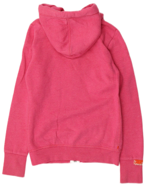 Maglione con cappuccio e zip vestibilità ampia da donna con etichetta arancione SUPERDRY UK 6 XS Rosa