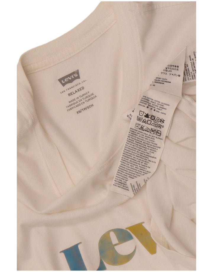 T-shirt grafica rilassata da uomo Levi's Top XS in cotone bianco