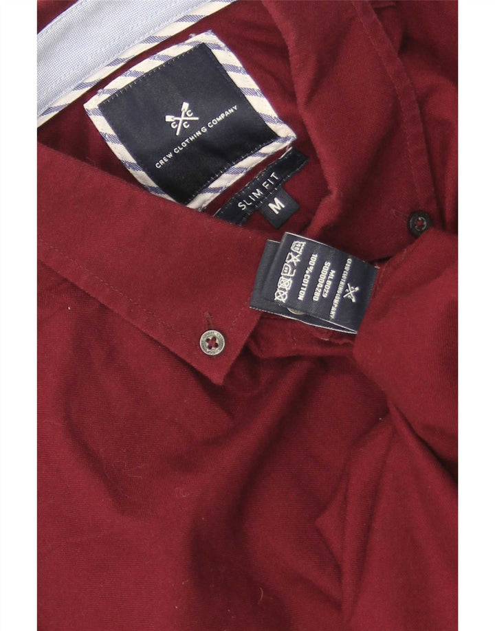 Crew Clothing Camicia slim fit da uomo in cotone bordeaux medio