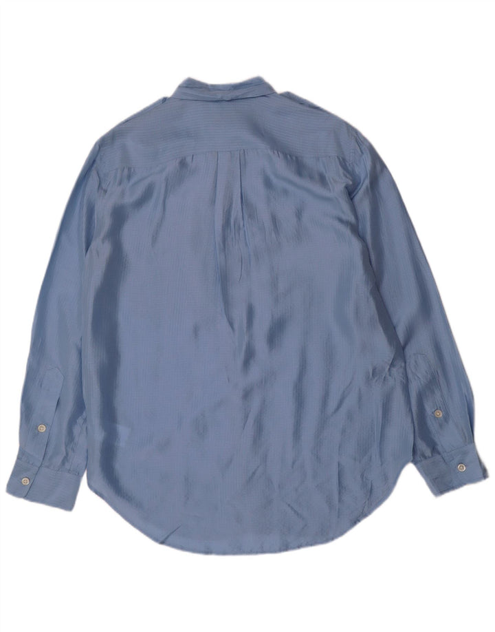 Polo Ralph Lauren Camicia militare da uomo in seta a quadri blu piccoli