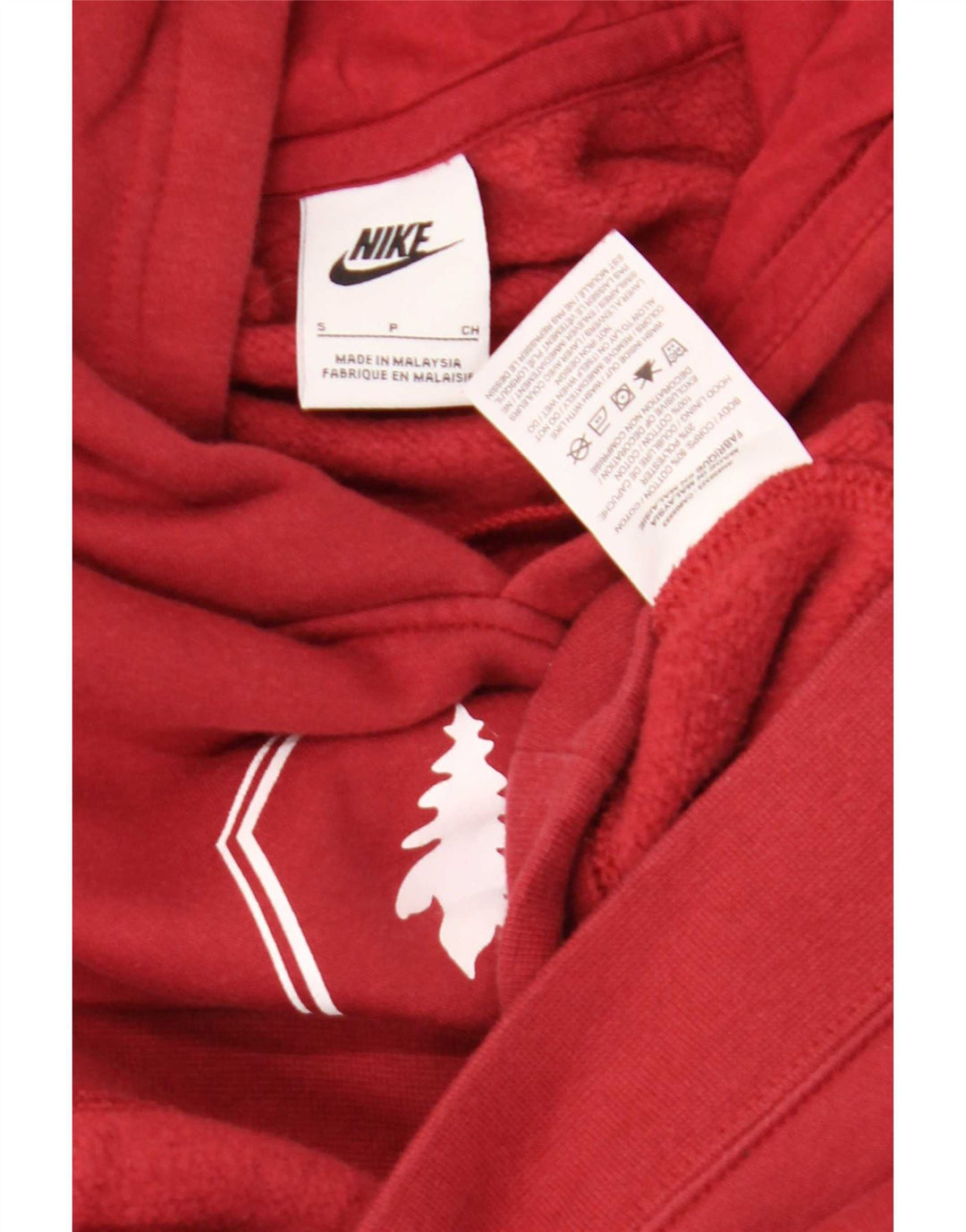 Felpa con cappuccio grafica Nike da uomo piccola in cotone rosso