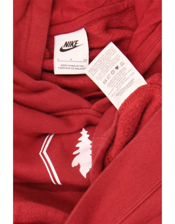 Felpa con cappuccio grafica Nike da uomo piccola in cotone rosso