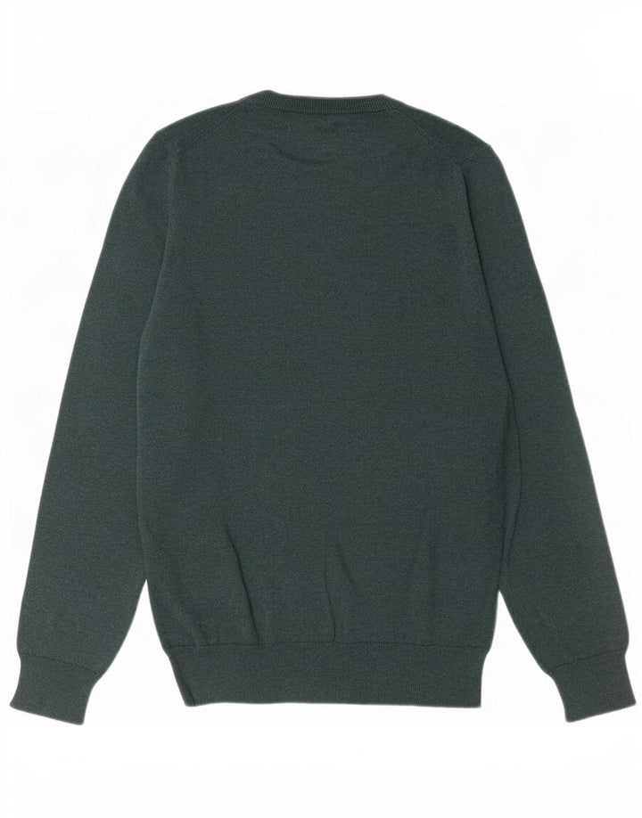 Maglione da uomo con scollo a V Marks & Spencer piccolo in cotone verde