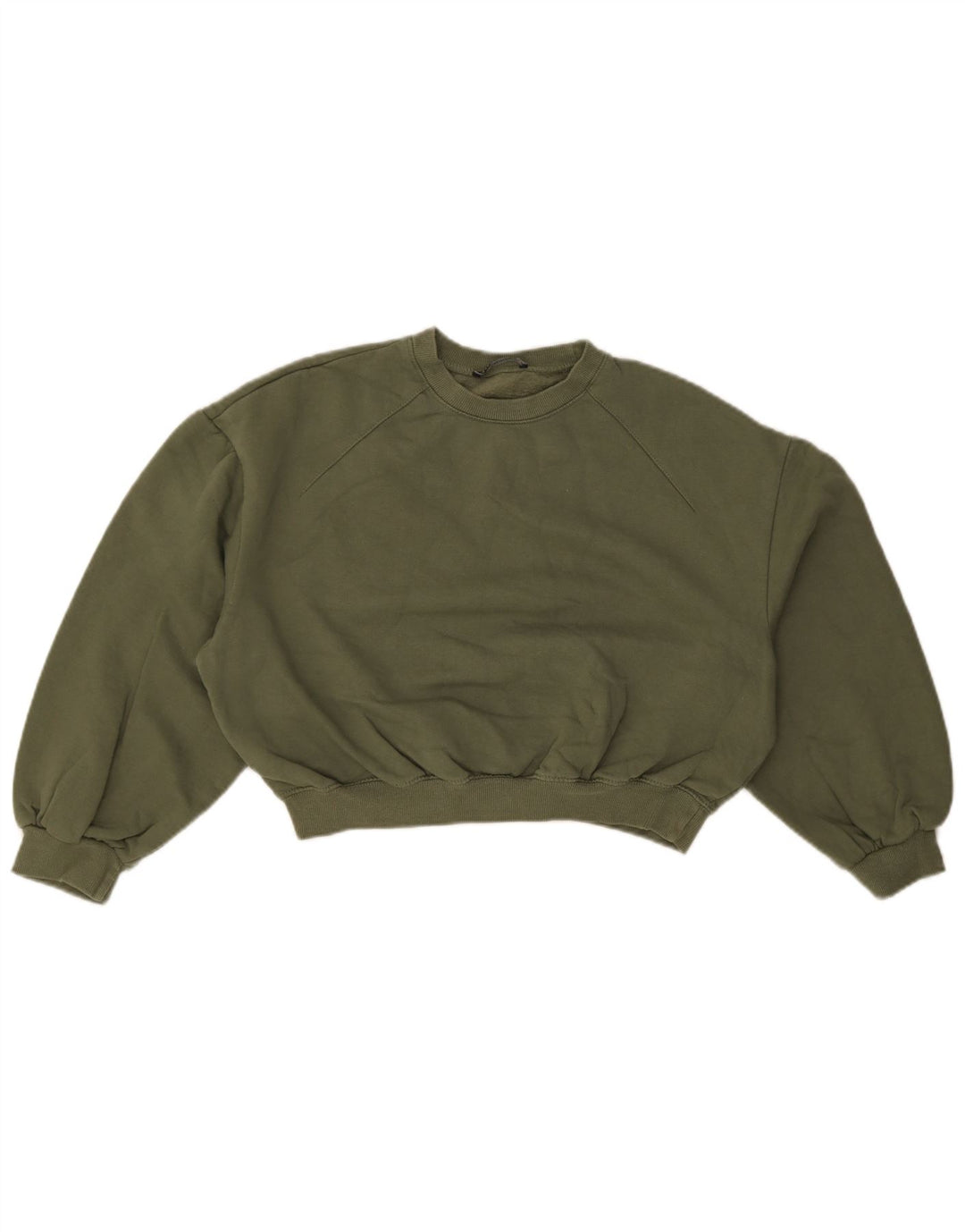 Felpa corta oversize da donna Zara, taglia UK 10, piccola, in cotone verde