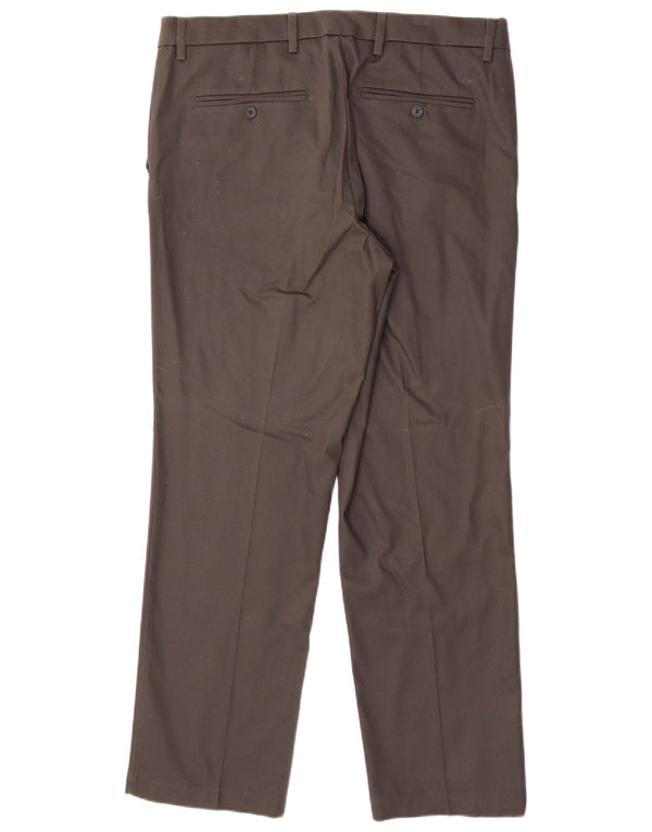 DOCKERS Pantaloni chino dritti da uomo vestibilità comoda W36 L30 cotone grigio