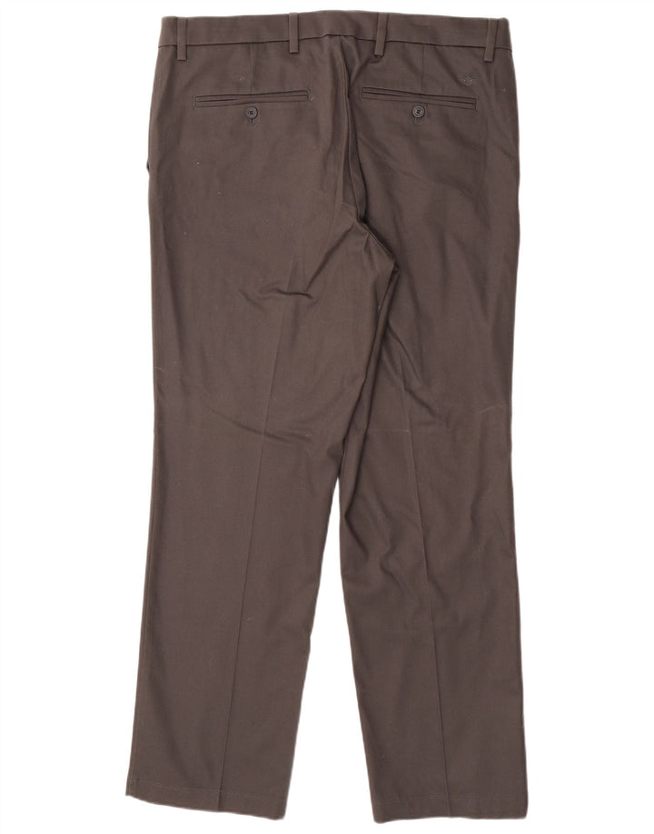 DOCKERS Pantaloni chino dritti da uomo vestibilità comoda W36 L30 cotone grigio