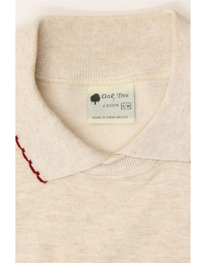 Felpa oversize da donna Oak Tree, maglione UK 10, piccolo beige floreale