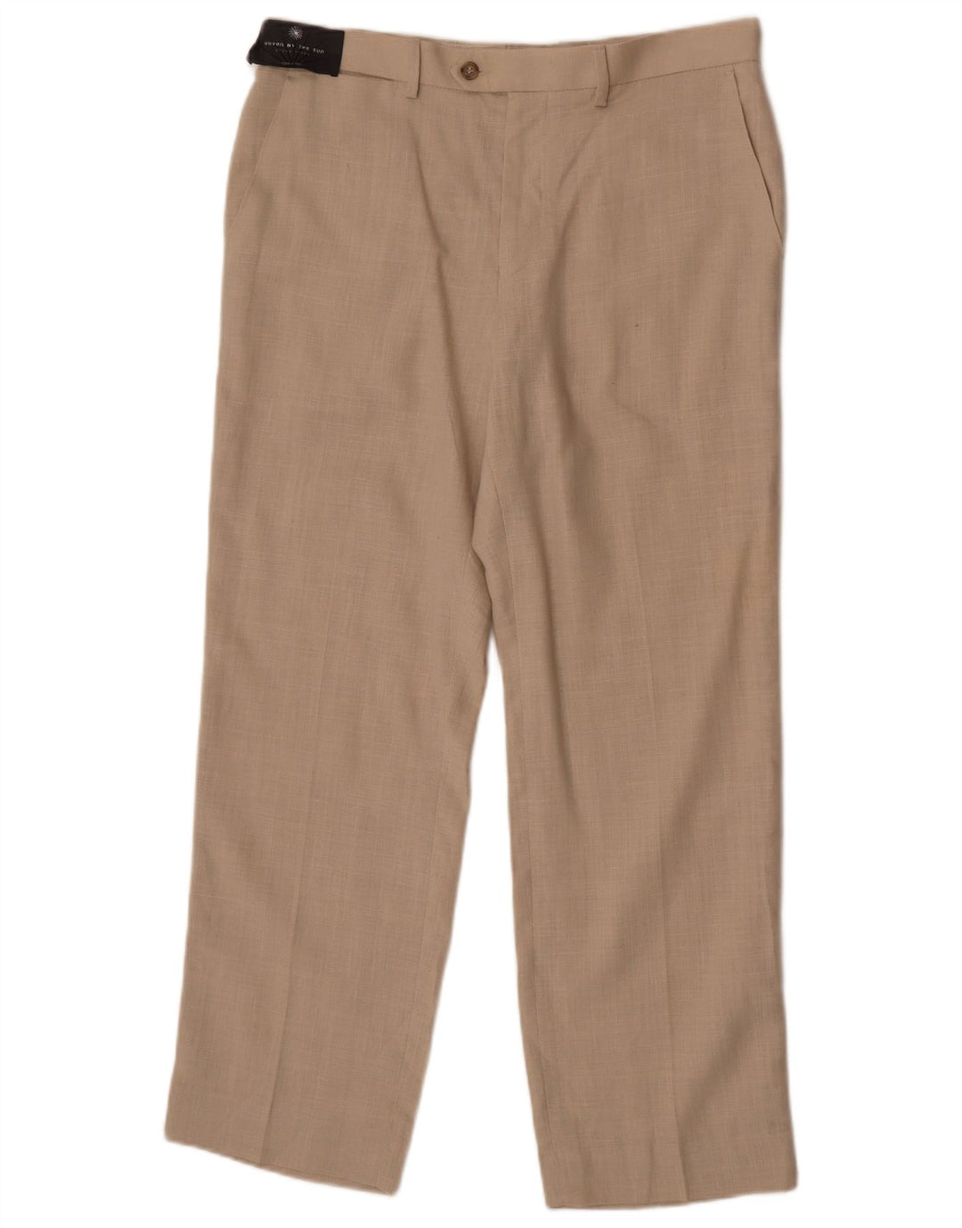 Pantaloni da abito dritti da uomo Marks & Spencer W34 L29 Lino beige