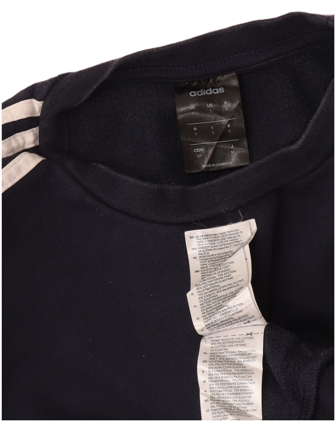 Felpa Adidas da uomo maglione piccolo blu navy in cotone
