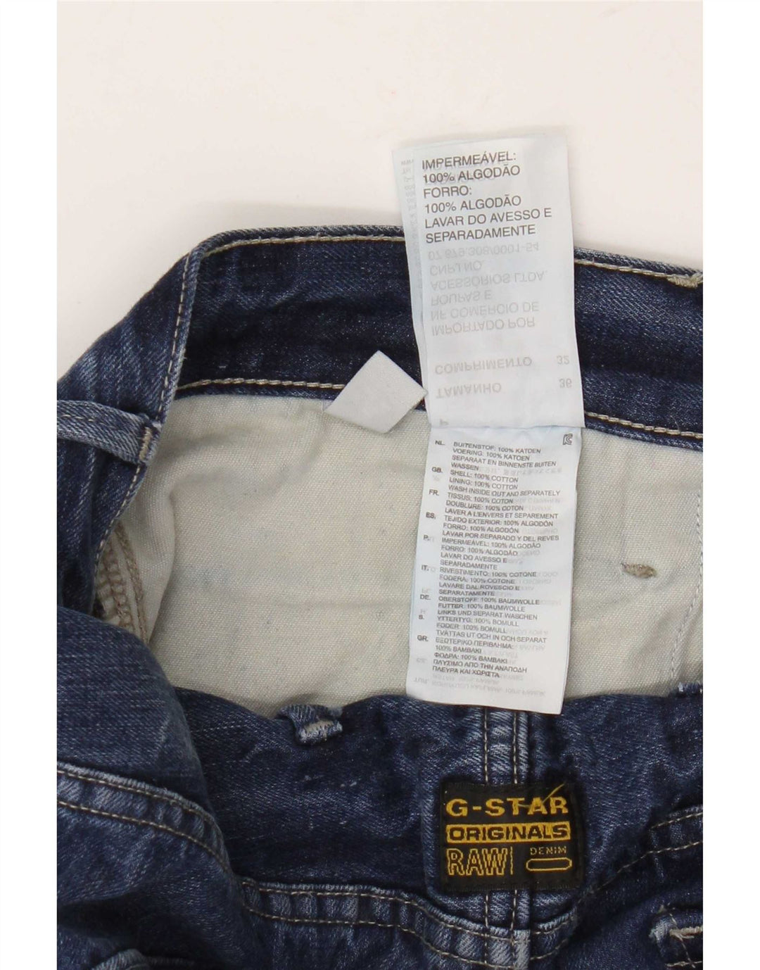 Jeans dritti da uomo G-Star W36 L32 cotone patchwork blu