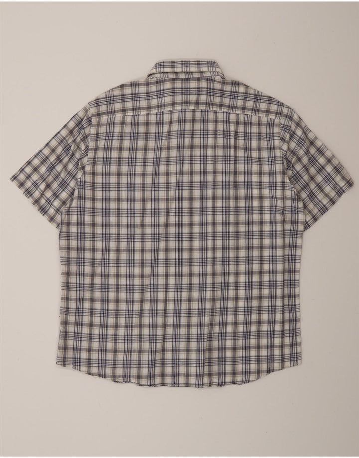 Camicia da uomo a maniche corte Navigare a quadri blu grandi