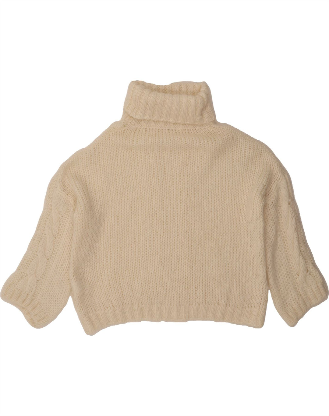 VINTAGE Womens Oversized Roll Neck Jumper Sweater UK 16 Large White Vintage Vintage and Second-Hand Vintage from Messina Hembry 