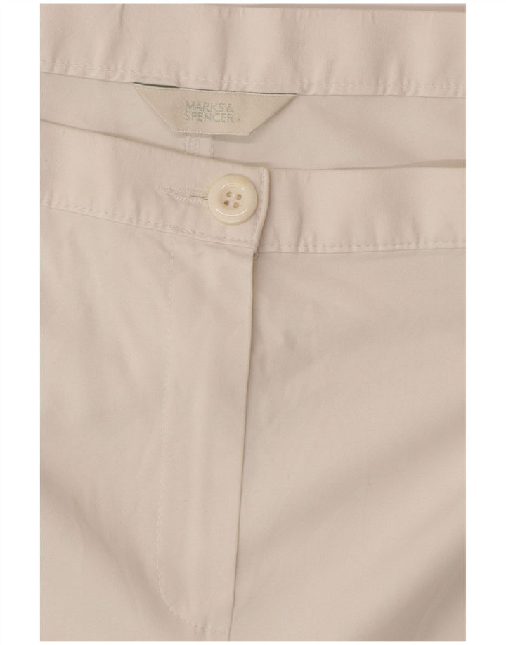 Pantaloni Capri a vita alta da donna Marks & Spencer W38 L22 bianchi