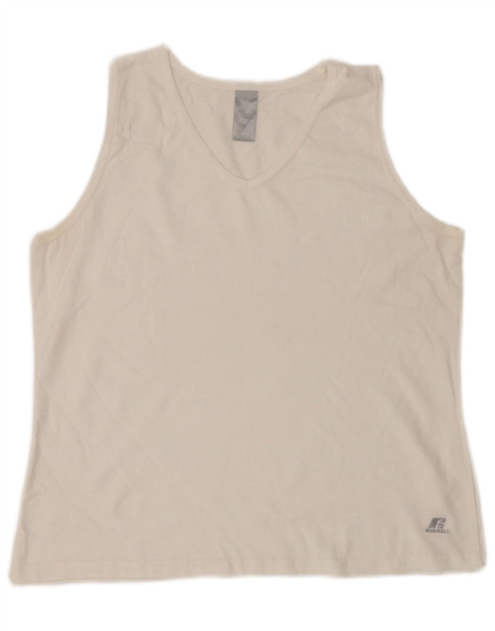 Canotta da donna RUSSELL ATHLETIC UK 16 grande cotone bianco
