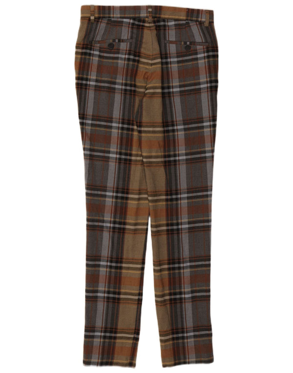 Zara Mens Slim Chino Trousers EU 40 Medium W31 L33 Multicoloured Plaid