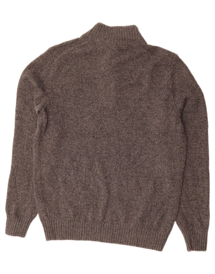 Maglione da uomo Izod con bottoni e collo in acrilico grigio medio