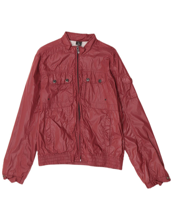Giubbotto bomber da uomo Zara UK 40 grande nylon bordeaux