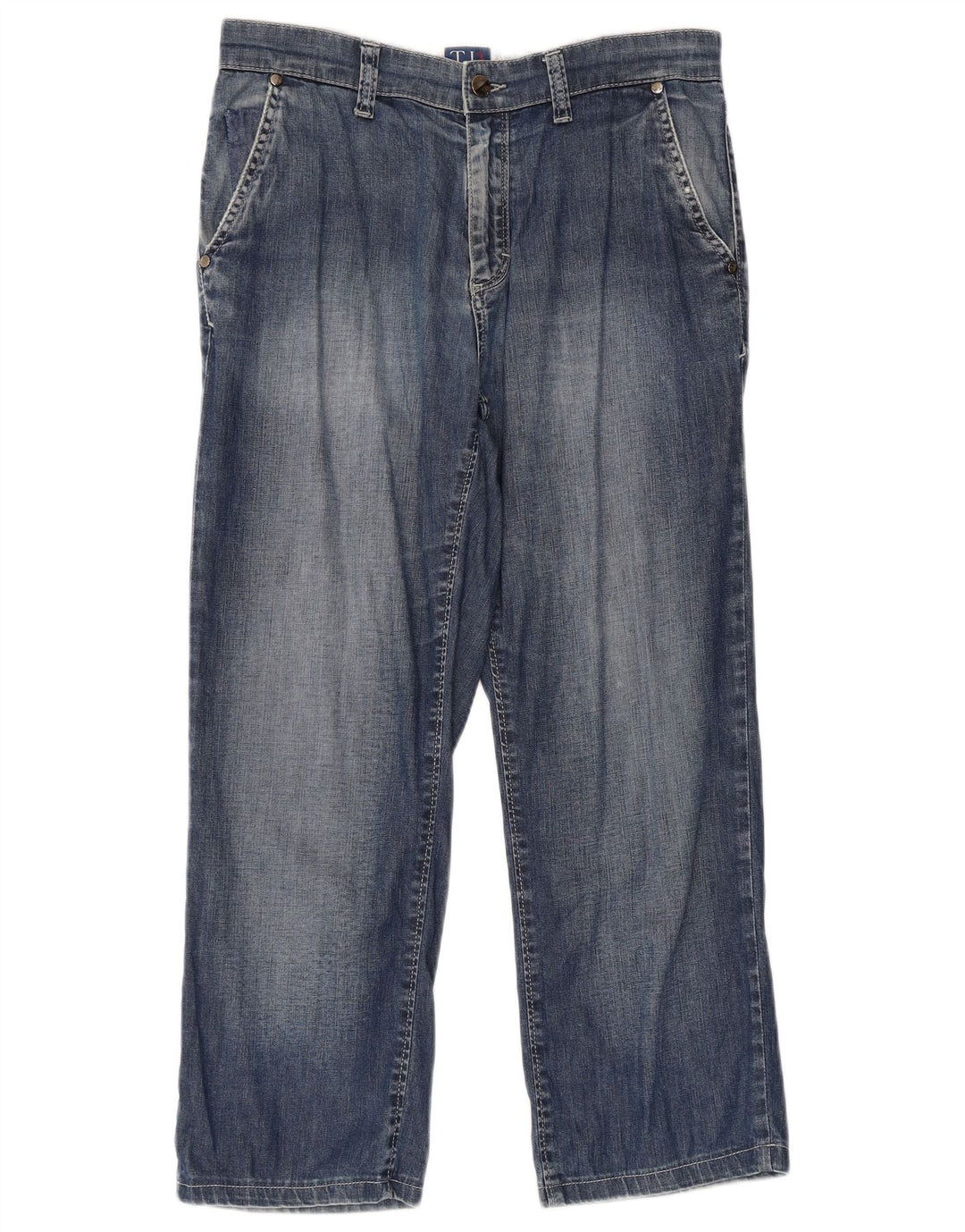 Jeans Cropped Uomo Trussardi W30 L24 Blu Cotone