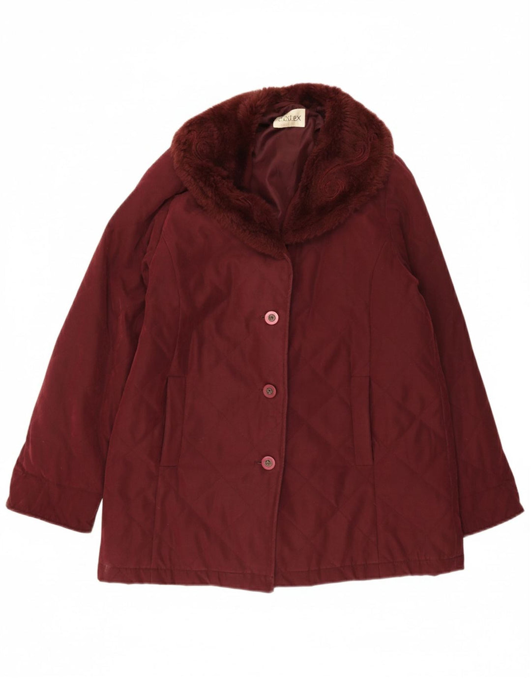 EASTEX Womens Quilted Jacket UK 12 Medium  Burgundy Polyester