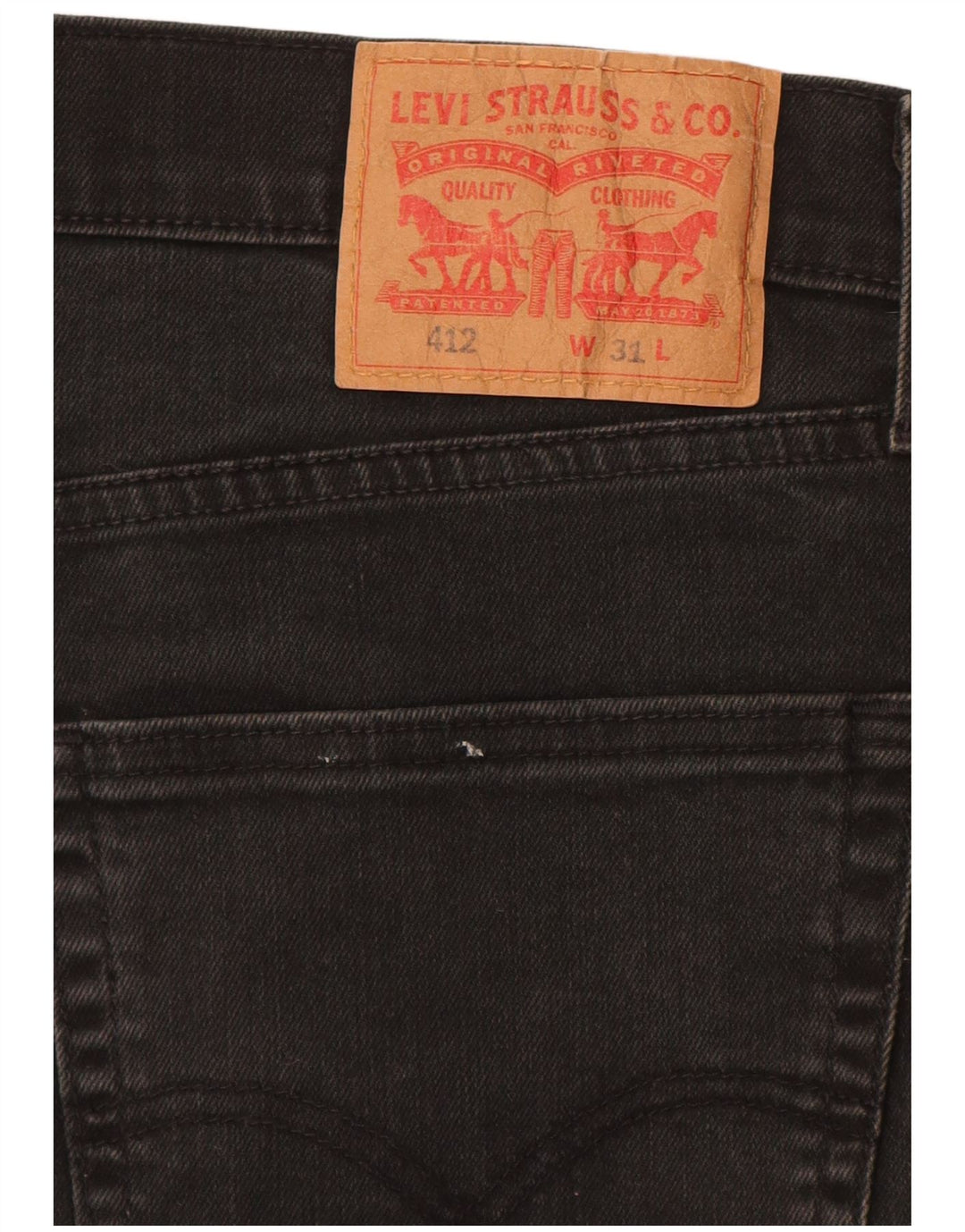 Pantaloncini di jeans Levi's 412 da uomo W31 cotone nero medio